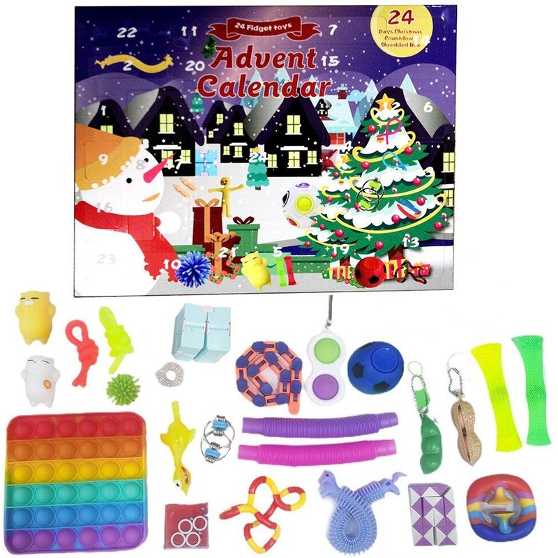 Boîte À Jouets Antistress, Compte À Rebours De Noël, Calendrier De L'avent, Cadeau Sensoriel Pour Fête De Noël, Paquet De 24