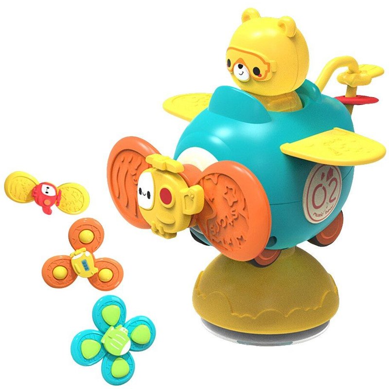 Jouets De Bain En Hélicoptère, Planeur À Ventouse 2 En 1, Spinner, Chaise Haute, Plateau De Développement Pour Bébé, Jouets De Bain, Cadeaux