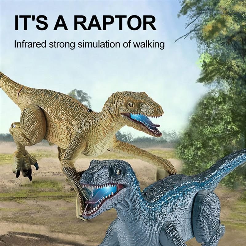 Jouets De Dinosaure Rc Raptor Velociraptor Jurassic, Lumière Led, Simulation D'animal Rugissant, Télécommande, Cadeaux Pour Enfants