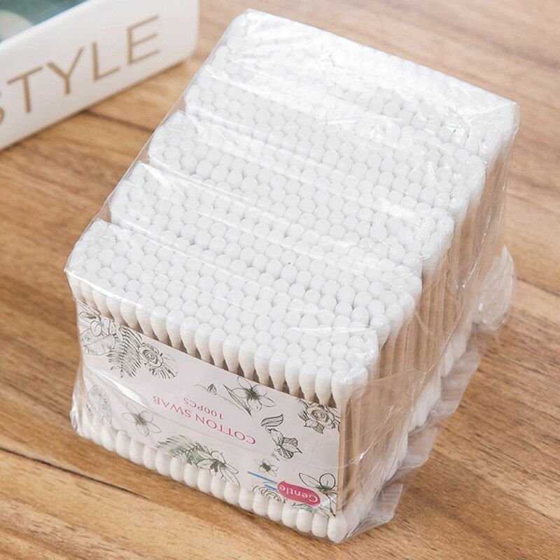 Coton-Tiges Jetables À Double Tête Pour Bébé, Cosmétiques Doux Et Sûrs, Bâtonnets En Bois Propres Pour Les Oreilles, Outil De Maquillage, 500 Pièces