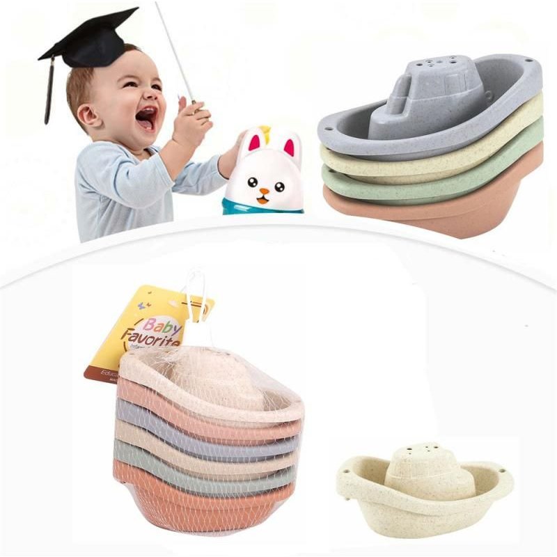 Jouets De Bain Pour Bébés, Gobelets Empilés En Forme De Bateau, Jeux Éducatifs Pour La Plage Des Nouveau-Nés, Kit D'eau, Jouet De Douche, 6 Pièces