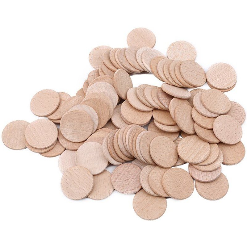 Feuille De Bois Couleur 100 Pièces/Paquet, Diamètre 3.5cm, Jouet D'apprentissage Des Maths Pour Bébé, Artisanat Fait À La Main, Cadeau Pour Enfants, Sécurité De Haute Qualité
