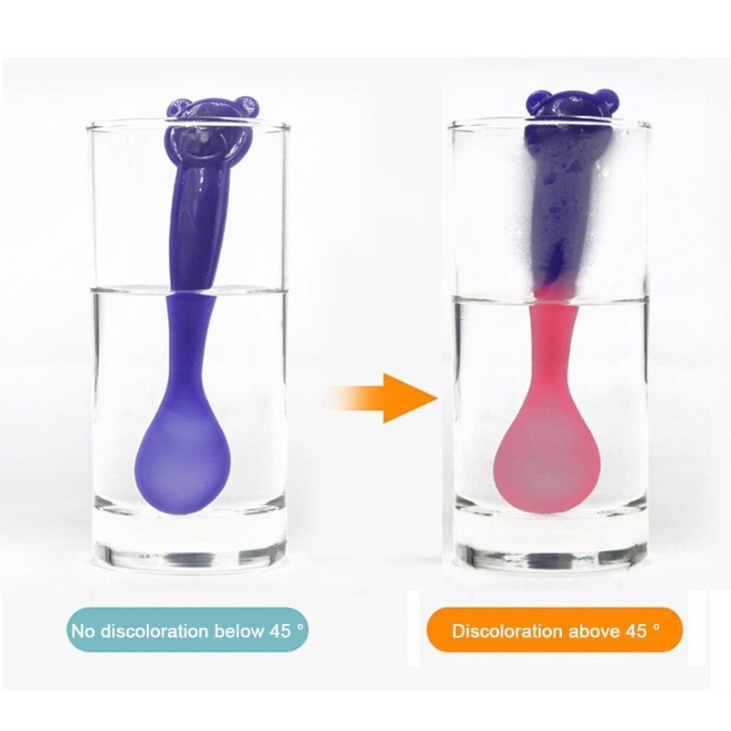 Cuillères À Détection De Température Pour Bébés, Pour Enfants, Garçons Et Filles, Vaisselle En Silicone, Ustensiles D'alimentation Pour Bébés, Nouvelle Collection