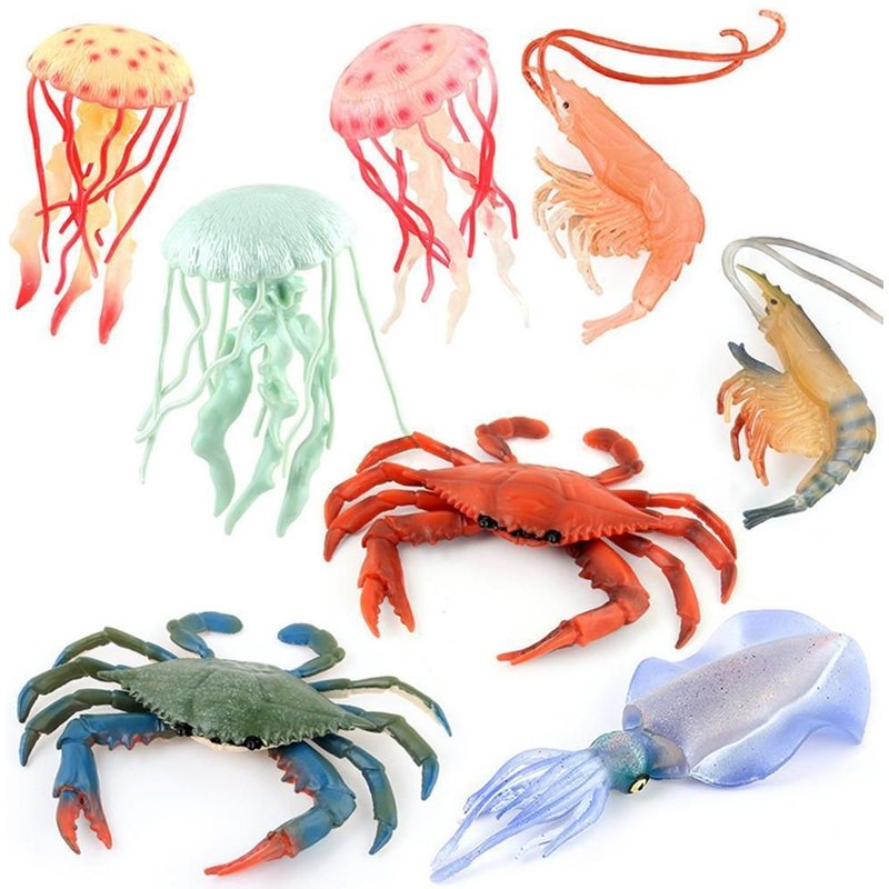 Modèle De Vie Marine, Animaux Marins, Méduse, Méduse, Crabe, Jouets Éducatifs Cognitifs Pour Enfants