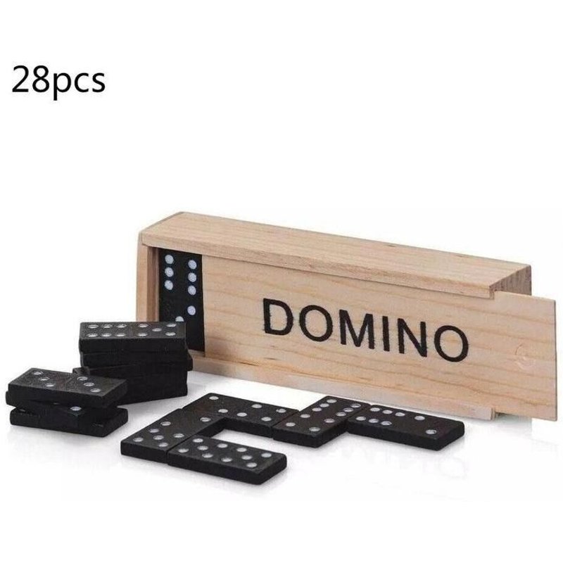 Jeux De Société Dominos En Bois, 28 Pièces/Ensemble, Jouets Éducatifs Pour Enfants, Jeu De Voyage Pour Parents, Développement De L'intelligence, Cadeaux Pour Enfants
