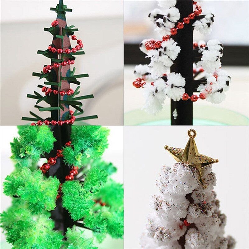 Arbre De Noël Avec Cristaux En Papier Pour Enfant, Jouet De Science, Nouveauté, Diy