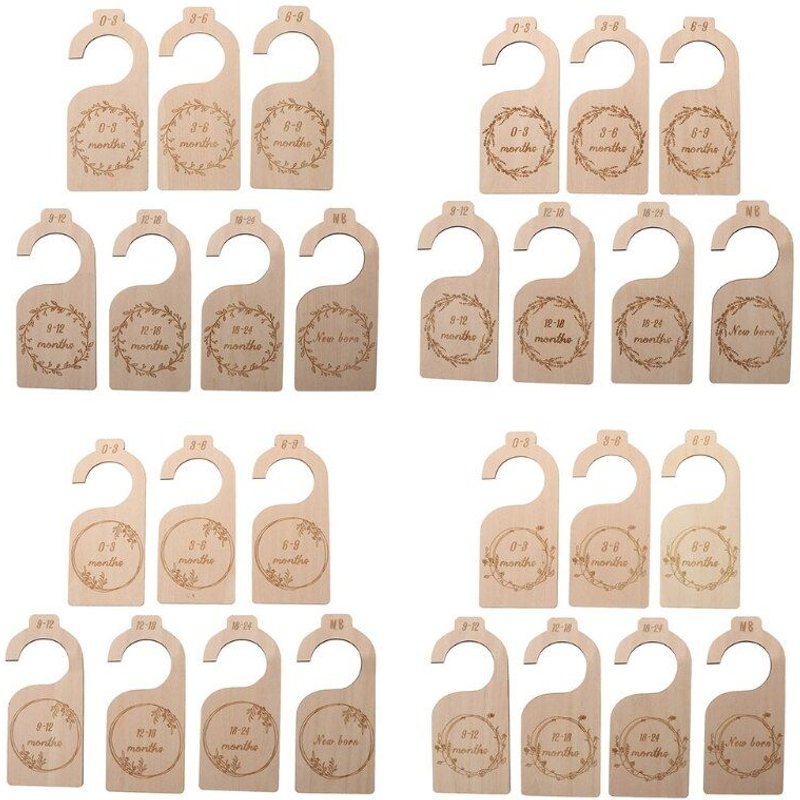 Organisateur De Placard En Bois Pour Bébé, 7 Pièces, Séparateur De Taille, Du Nouveau-Né À 24 Mois, Pour La Maison, Pépinière