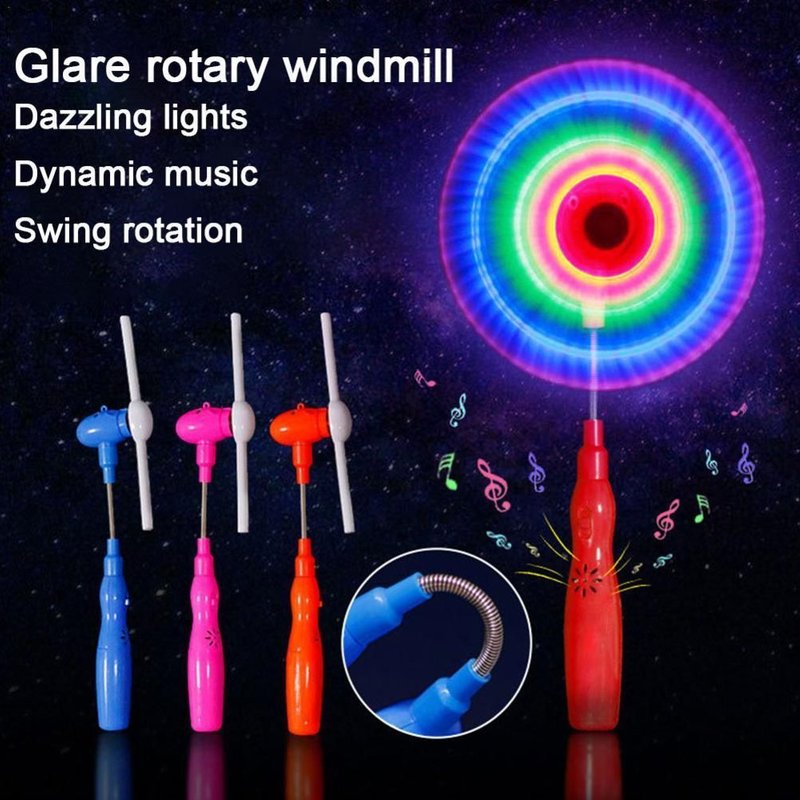 Jouet Moulin À Vent Lumineux Et Brillant Pour Enfant, Lumière Led Clignotante, Musique En Forme De Bande, Cadeau Amusant