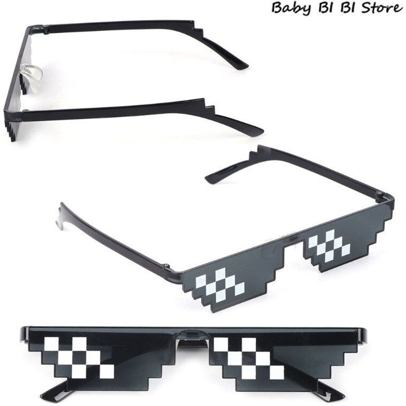 Lunettes De Soleil Noires Thug Life, 1 Pièce, Verres Pixel Pour Femmes Et Hommes