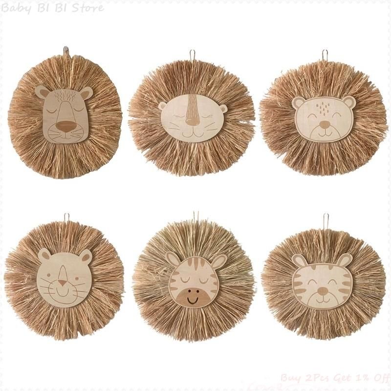 Ornements Muraux Suspendus, Décor Mural Moderne De Fond De Tête D'animal De Dessin Animé Pour Chambre À Coucher, Dortoir, Appartement, Galerie Nordique 1 Pièce