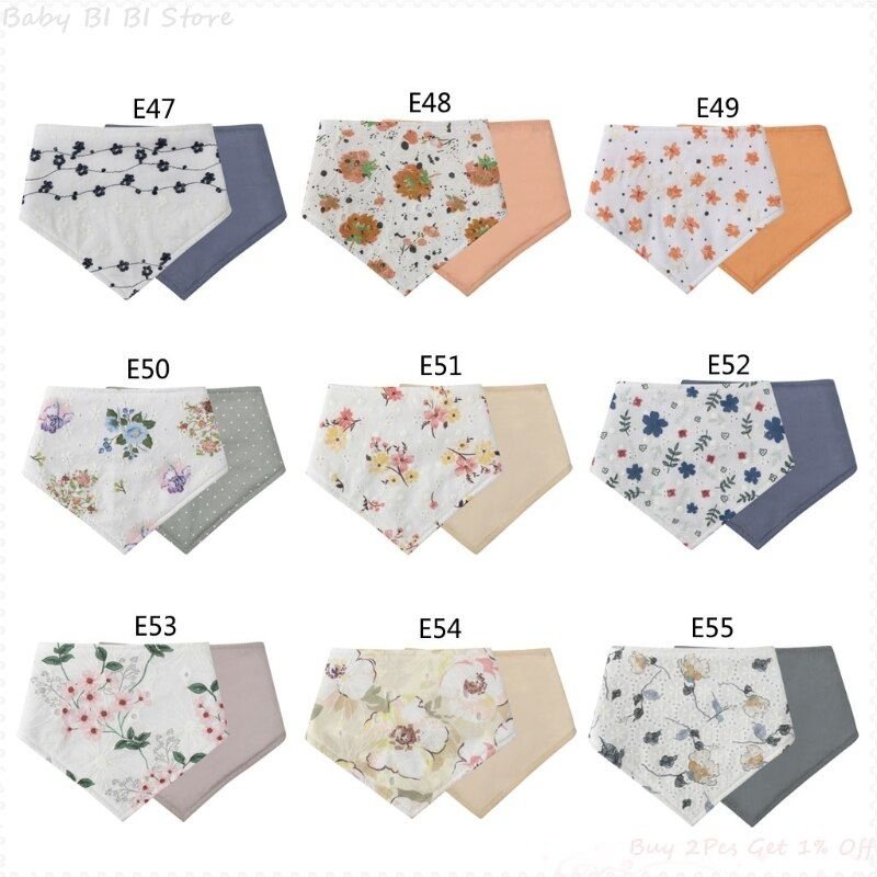 Serviette De Salive Pour Bébé, Broderie Florale Vintage Pour Nouveau-Né, Bavoir Double Face Pour Garçons Et Filles, Bandana Imperméable, 1 Pièce