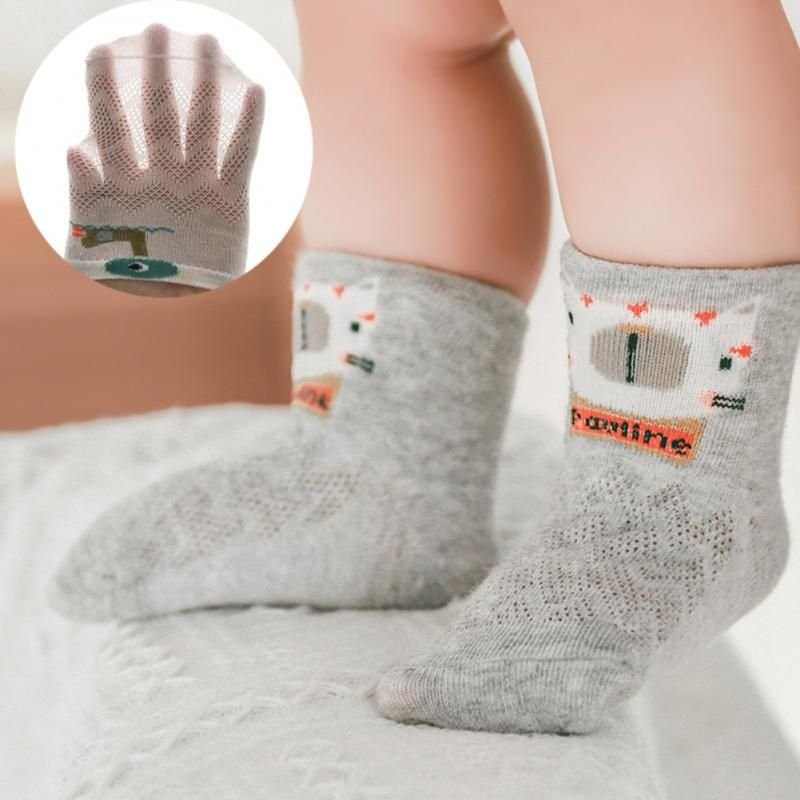 Chaussettes Antidérapantes En Coton Pour Enfants De 0 À 3 Ans, 5 Paires/Lot, Douces Et Respirantes, À La Mode, Pour Bébés De 0 À 3 Ans