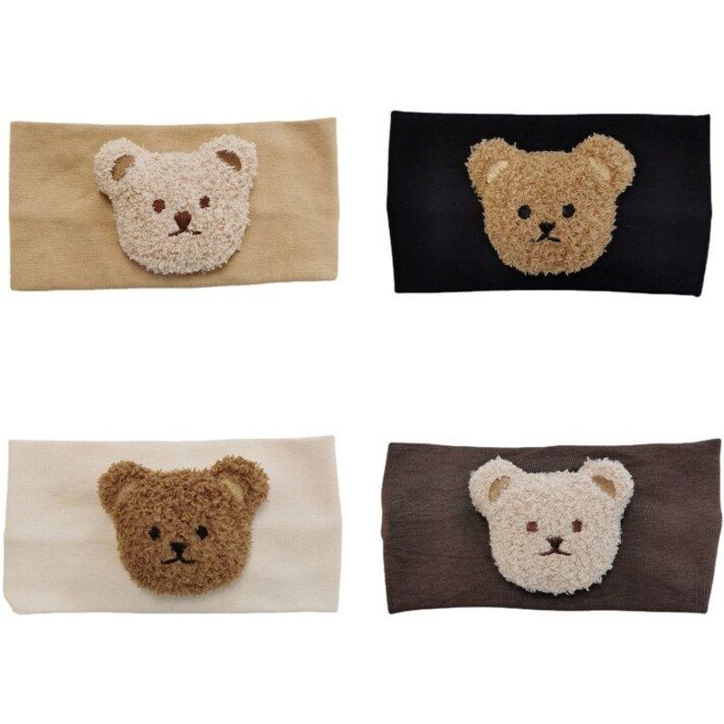 Turban Élastique De Dessin Animé Ours Pour Bébé, Bandeau De Cheveux Extensible, Couvre-Chef Chaud Pour Enfants En Bas Âge, Décorations De Cheveux, 1 Pièce