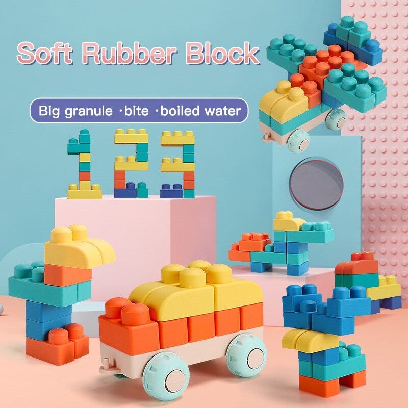 Blocs De Dentition En Silicone Pour Bébé, Grosses Particules, Sans Bpa, Pour Nouveau-Né, Jouet Éducatif, Cadeau Pour Bébé