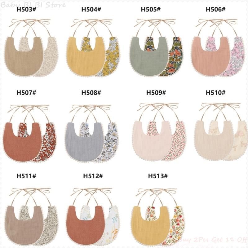 Bavoir Vintage Imprimé Floral Double Face Pour Bébé, Serviette À Pampilles, Écharpe Bandana Pour Nouveau-Né, 1 Pièce