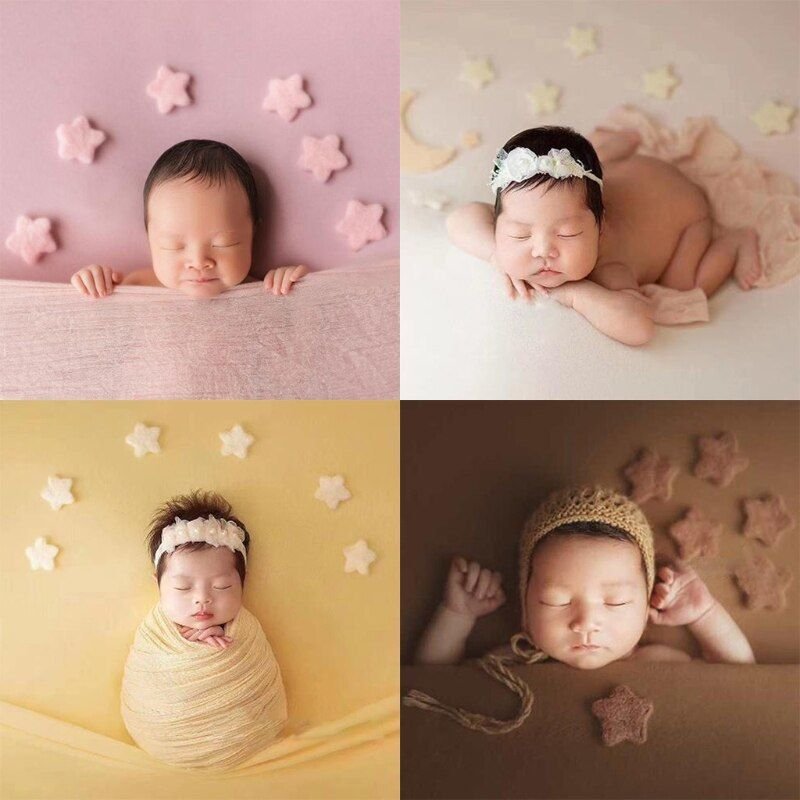 Étoiles En Feutre De Laine Pour Bébé, 5 Pièces, Accessoires De Photographie Pour Nouveau-Né