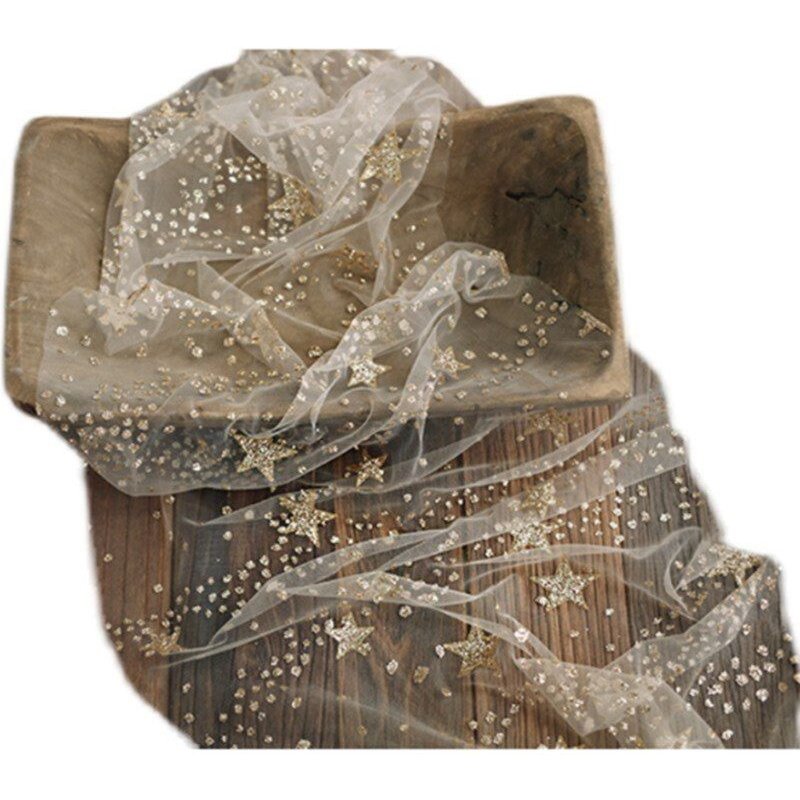 Accessoires De Photographie Pour Nouveau-Nés, Couverture En Fil De Maille Transparente, Emmaillotage Étoilé Pour Bébé, Arrière-Plan De Prise De Photo Pour Nourrissons, 1 Pièce