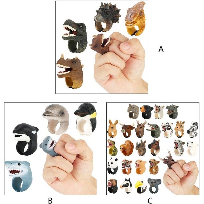 Anneau De Dauphin Dinosaure Réaliste, 1 Pièce, Figurines D'animaux Sauvages, Jouets Pour Garçons Et Filles