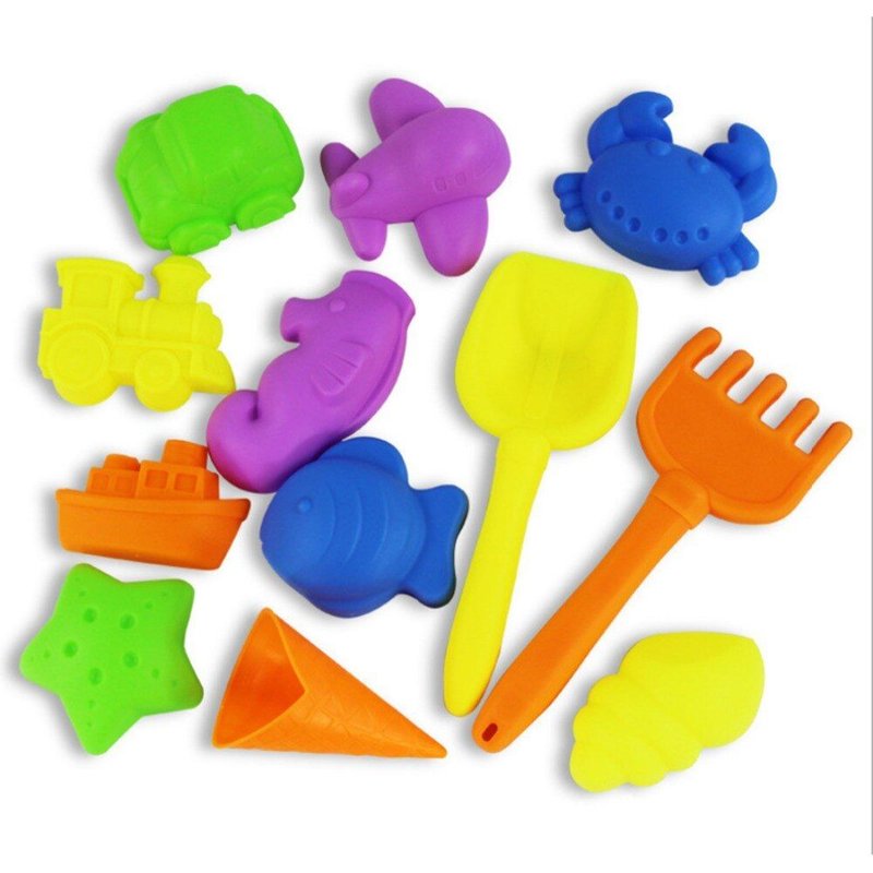 Jeu De Sable Pour Enfants, Jeu De Plage, Nouveauté, Moule, Pelle, Jouets De Plage, Couleur Aléatoire, 12 Pièces