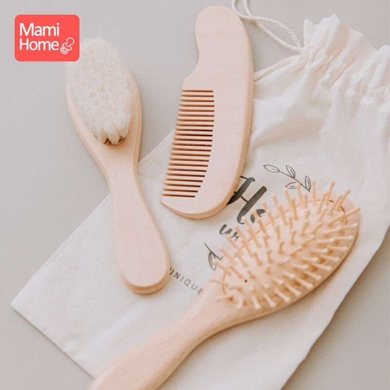 Brosse En Bois Pour Bébé, Peigne En Bois Naturel Sans Bpa Pour Nouveau-Né, Nom Personnalisé Pour Enfants, 1 Pièce