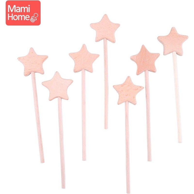 Jouet De Dentition En Bois De Hêtre Pour Bébé, 1 Pièce, Étoile En Bois, Écologique, Montessori