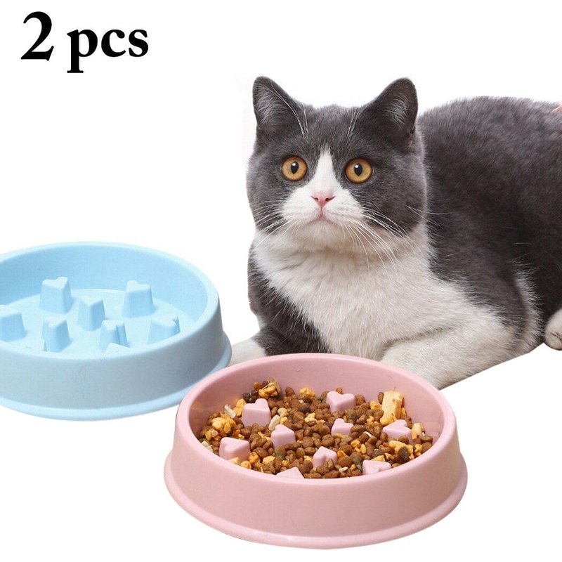 Bol En Plastique Pour Animaux De Compagnie, 2 Pièces, Bol D'alimentation Pour Animaux De Compagnie, Bol D'alimentation Pour Ralentir L'alimentation, Plat D'alimentation Pour Chiens