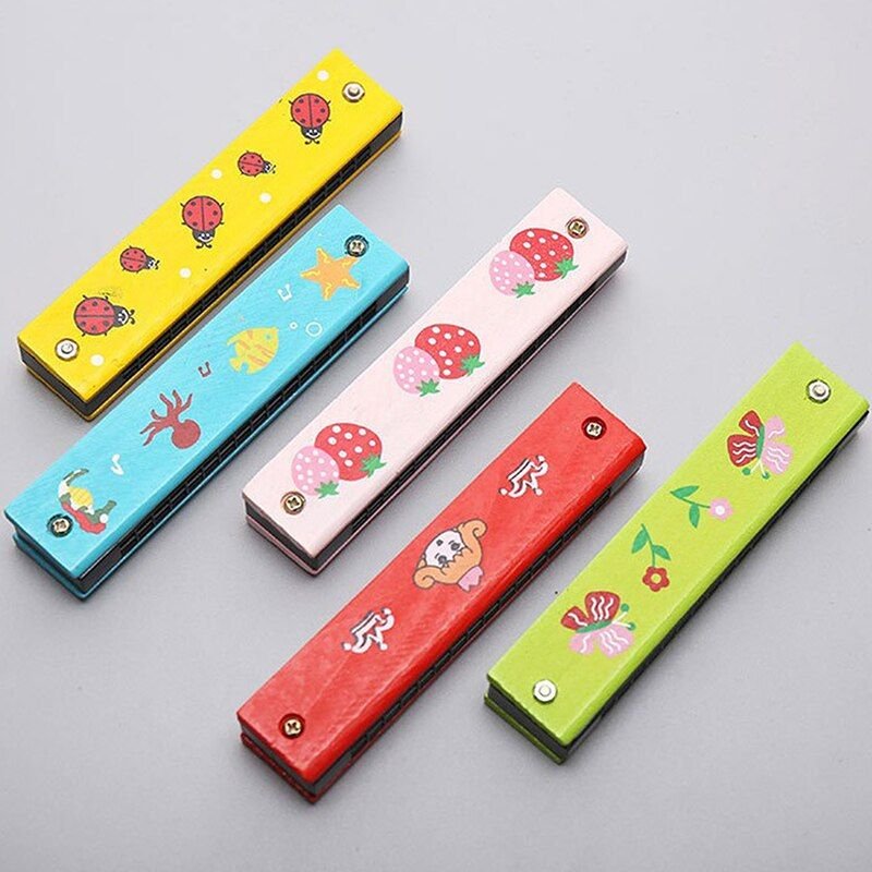 Harmonica En Bois Pour Enfants, Jouets, Instruments De Musique, 16 Trous, Double Rangée, Dessin Animé, Bouche De Vent, Mélodica, 1 Pièce