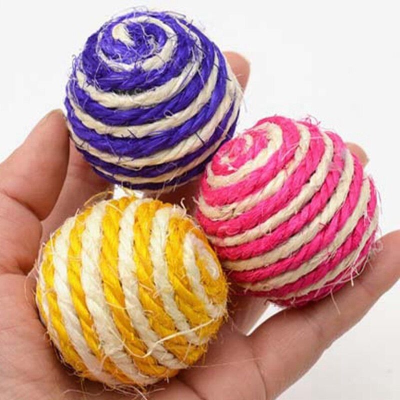 Lot De 5 Boules De Sisal Pour Chat, Couleur Aléatoire, 1,57 Pouces, Jouet Créatif Interactif Pour Chat, Jouet À Gratter, Amusant, Legendog