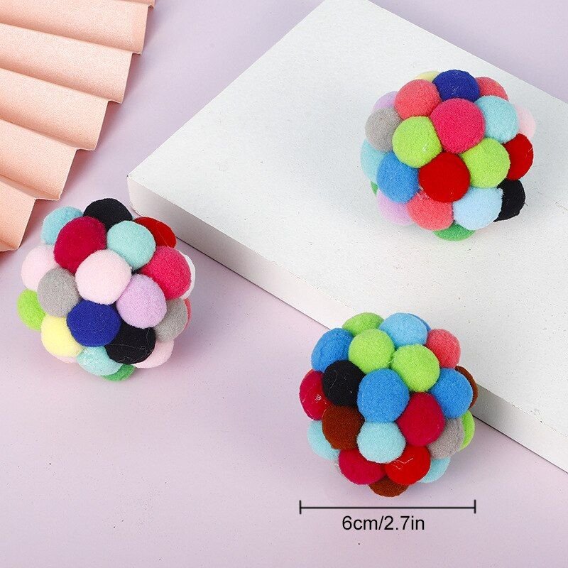 Boule De Chat De Couleur Aléatoire 6cm 1 Pièce, Jouet Interactif Créatif Pour Animal De Compagnie, Jouet À Mâcher Pour Chaton Avec Clochette, Jouet Legendog Coloré