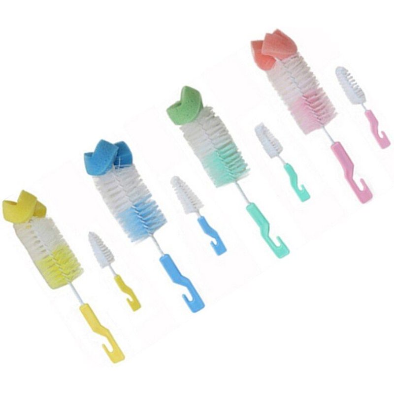 Brosse À Tétons Pour Bébé, 2 Pièces, 360 Degrés, Éponge Nettoyante Avec Sucette, # H055 #