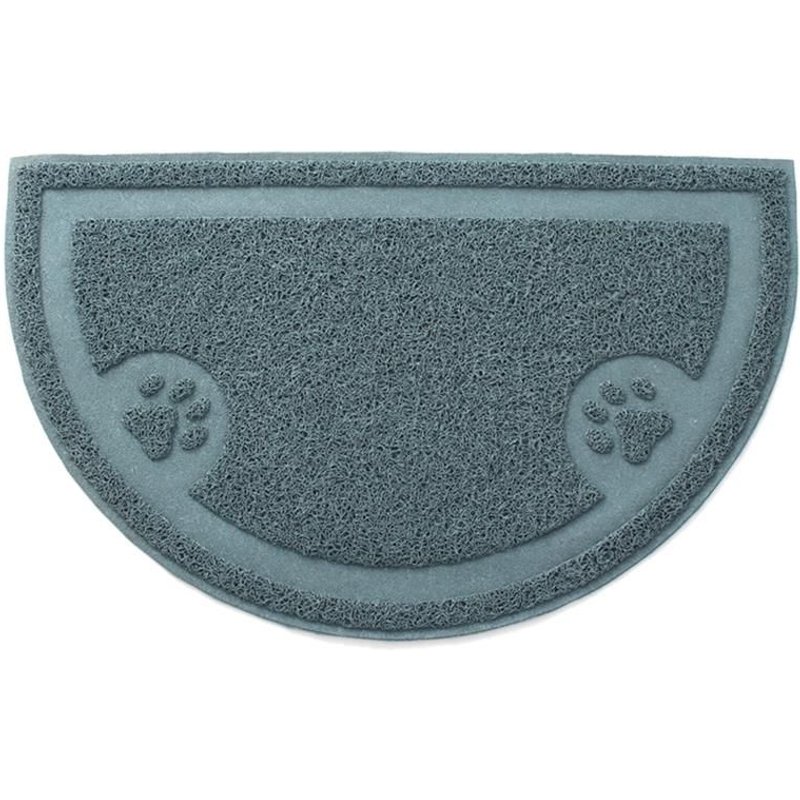 Tapis De Nourriture Pour Chat Demi-Cercle Tapis Facile À Nettoyer, Tapis De Chat Pour Trapper Les Litières