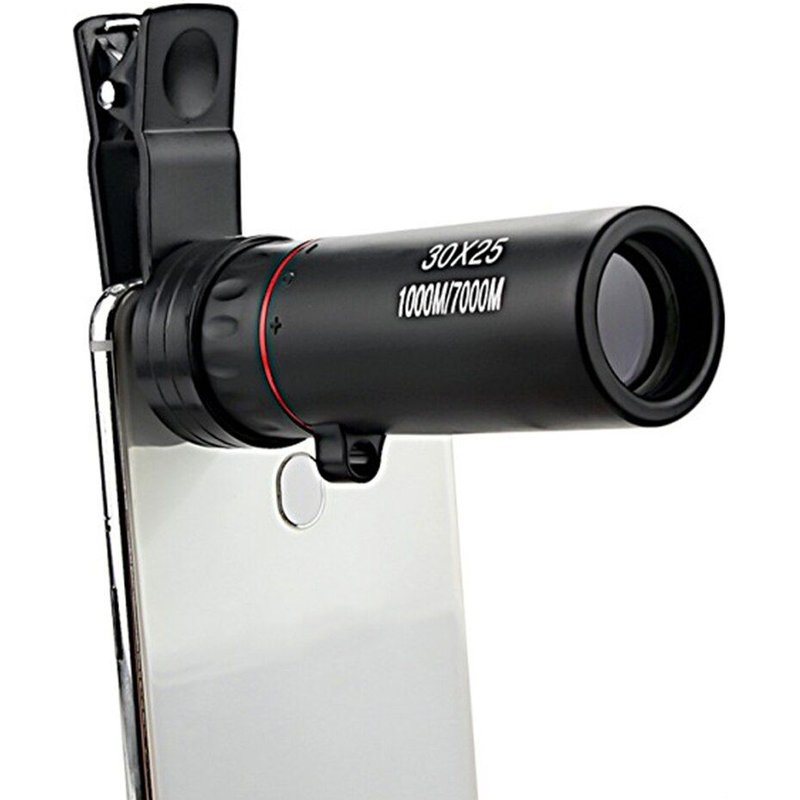 Télescope monoculaire 30x25, Zoom 7X, pour voyage et chasse, avec pince pour téléphone, Mini Focus étanche, télécommandes zoomables