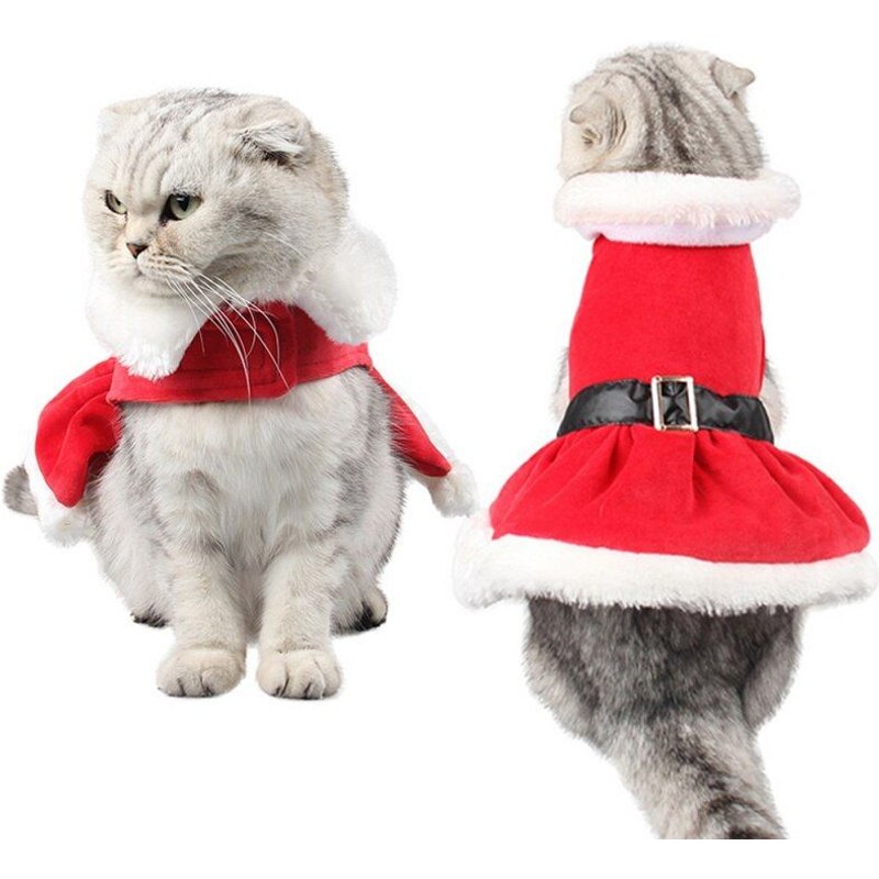 Vêtements D'hiver De Noël Pour Animaux De Compagnie, Cape Pour Chat, Chien, Ours En Peluche, Costume Cosplay Pour Petit Chien, Costume De Père Noël