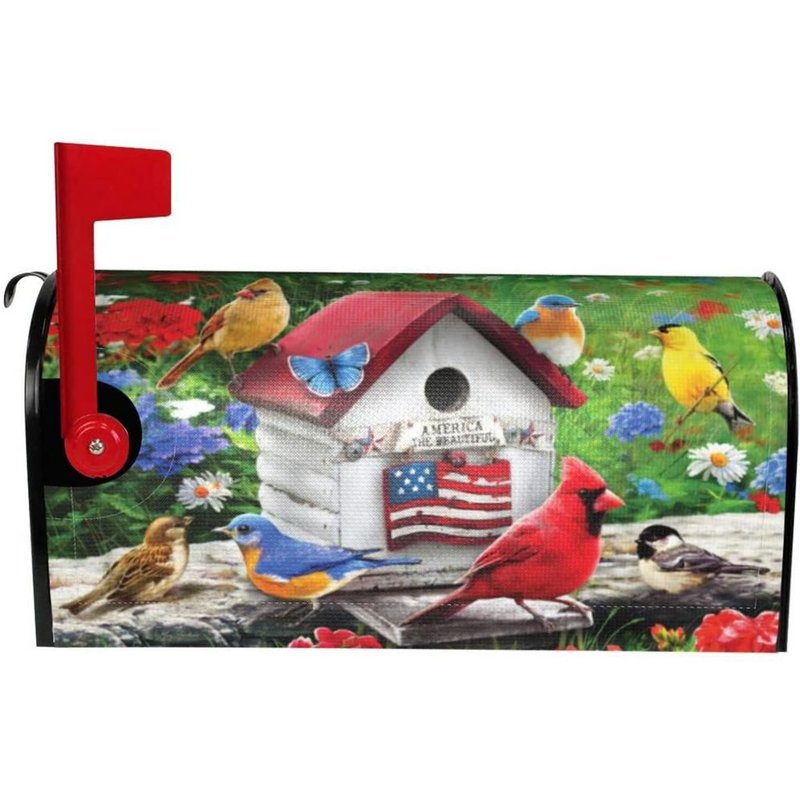 Couverture de boîte aux lettres magnétique d'hiver, drapeaux, Cardinals, emballage de boîte aux lettres de noël, Swag Post Box F