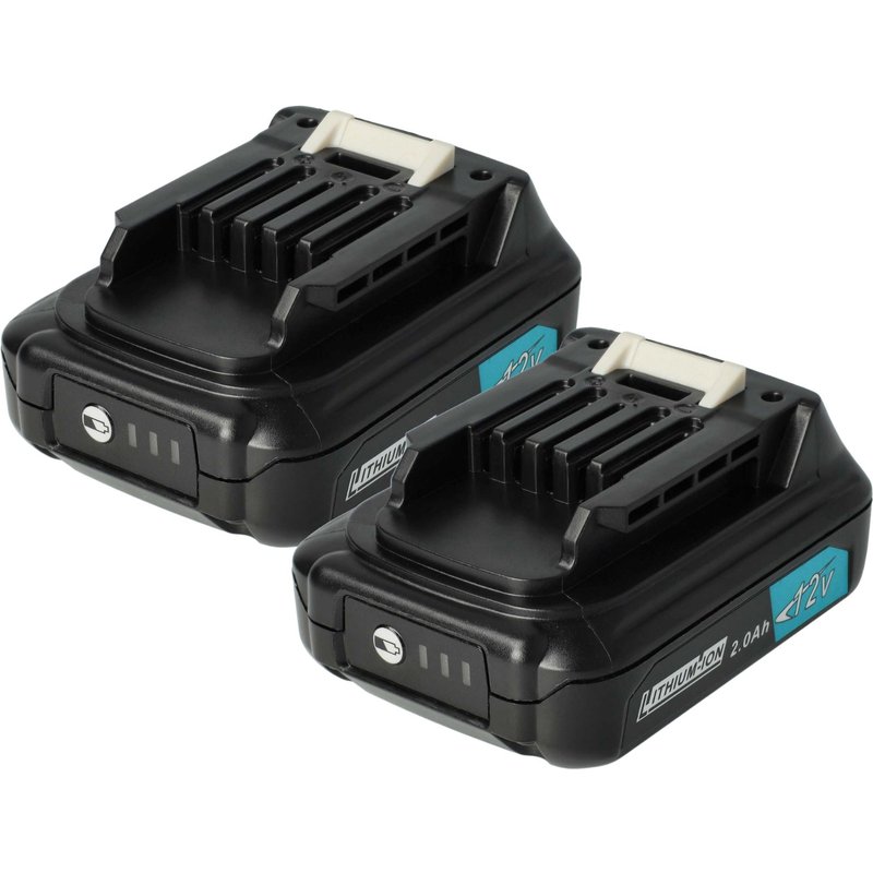 vhbw 2x Batterie compatible avec Makita CL108FDZ1, CL108FDW1, CL107FDZW, CL108FD, CL108FDSM1, CL108FDMW1 outil électrique (2000 mAh, Li-ion, 12 V)