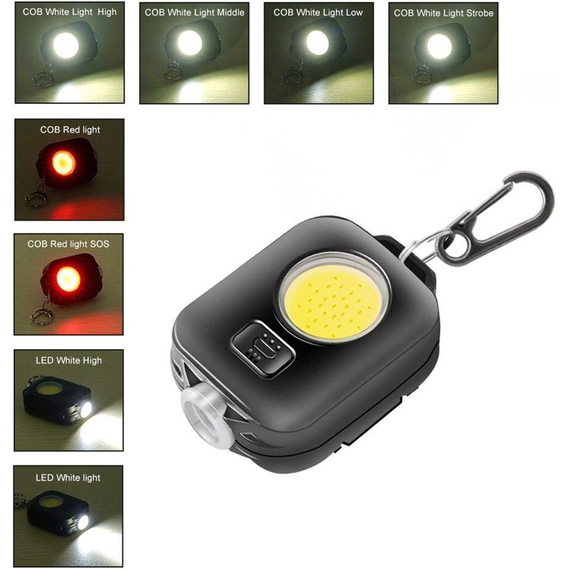 Mini lampe de poche multifonctionnelle à LED, Rechargeable par USB, torche de poche Portable, lumière d'urgence pour Camping en plein air, étanche IPX4, 8 modes