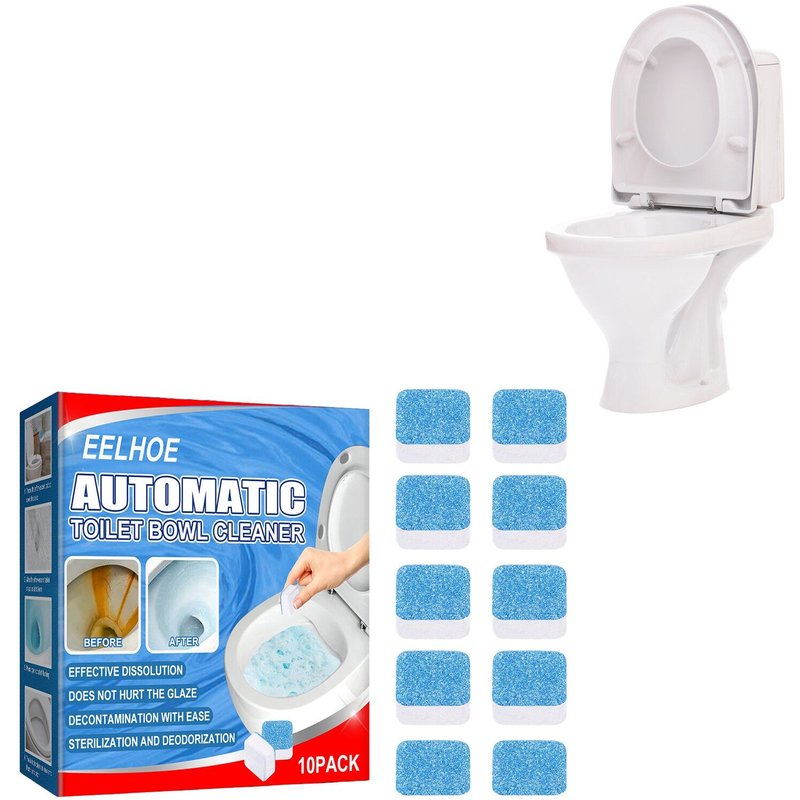 Nettoyant efficace pour cuvette de toilette, 10 pièces, comprimés de nettoyage pour cuvette de toilette domestique, outil Simple à utiliser