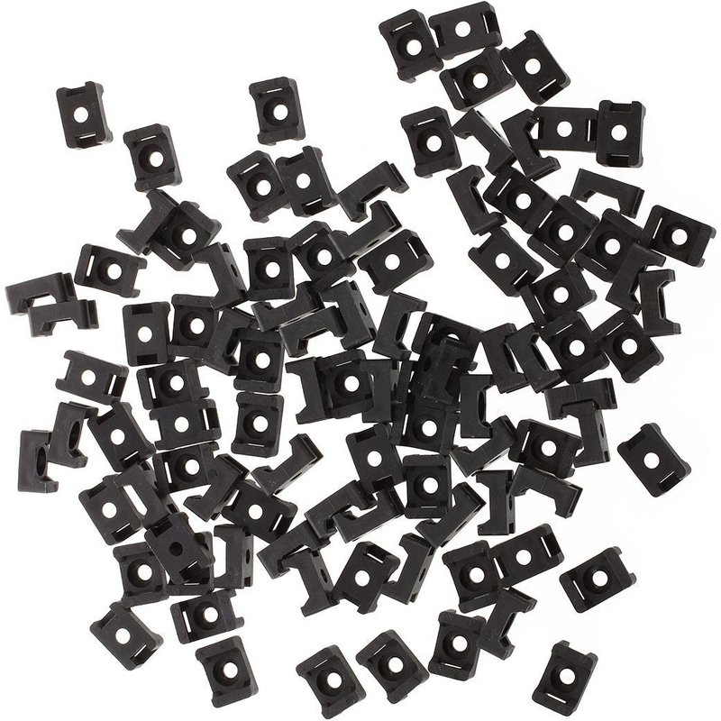 Support de câbles en plastique noir 9mm, 100 pièces, Type de selle, attache de câble
