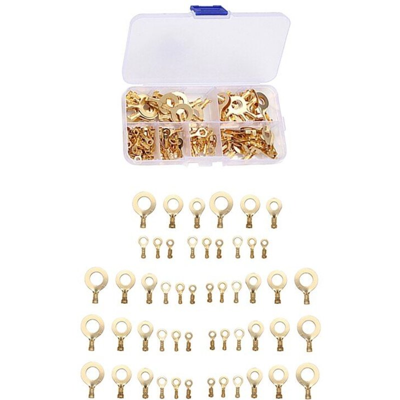 Kit d'assortiment de cosses en cuivre, 150 pièces, M3/M4/M5/M6/M8/M10, anneaux, yeux, bornes à sertir, câbles, bricolage