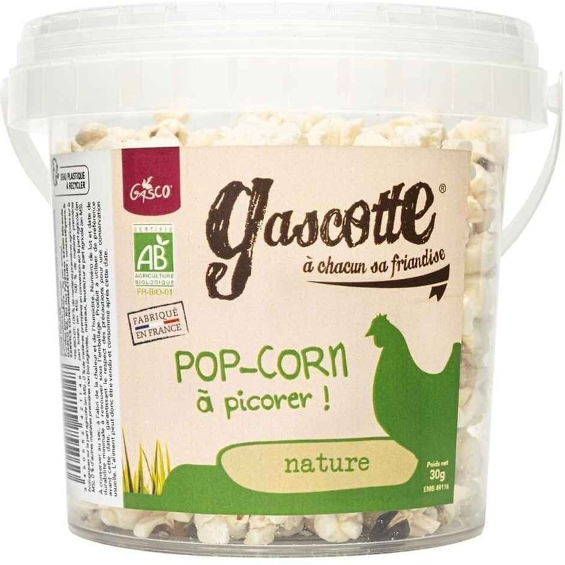 Gasco - Pop Corn Nature Bio - Gascotte Pour Basse Cour - 30g