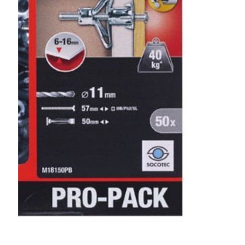 PRO-PACK ""Molly"" - 50 chevilles métal à expension