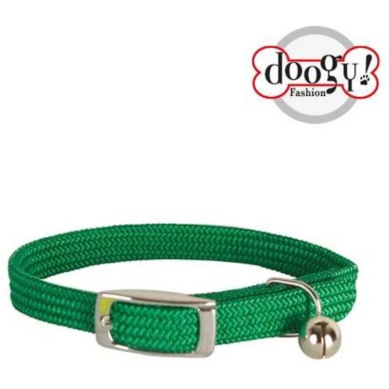 Collier Nylon Simple Chromé Chat Vert