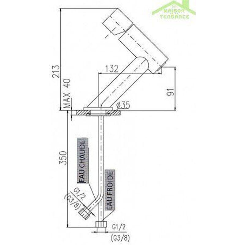 Mitigeur Lavabo Design Seina Avec Siphon En Chrome