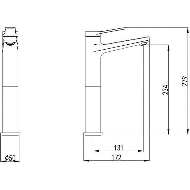 Mitigeur Lavabo Haut Andare En Chrome H : 27,9 Cm