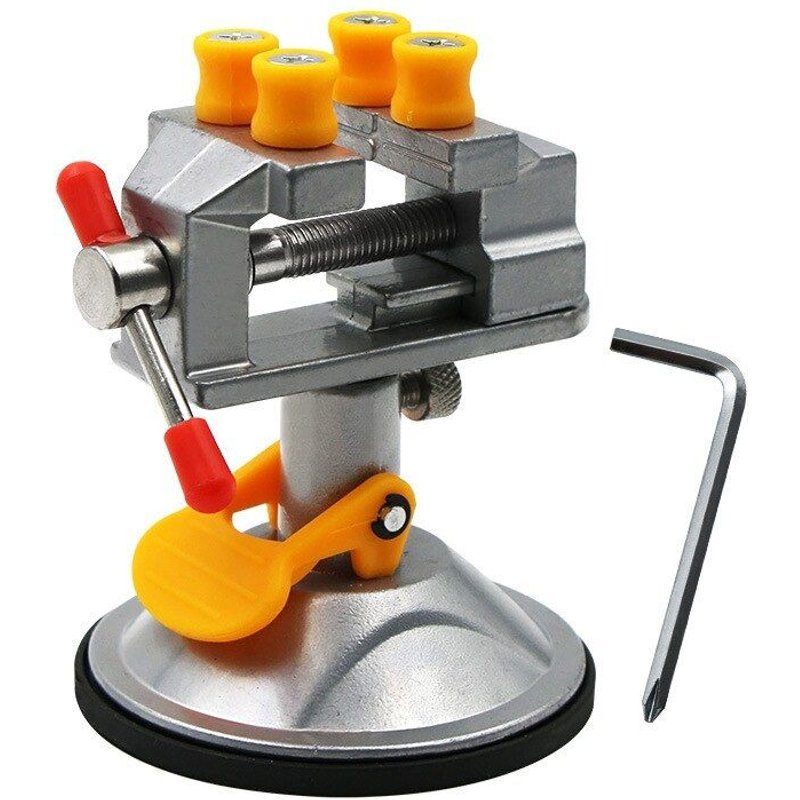 Étau de Table pour établi, cadre fixe, pince à ventouse réglable, vis d'établi rotative en alliage d'aluminium pour bricolage, moule artisanal fixe R