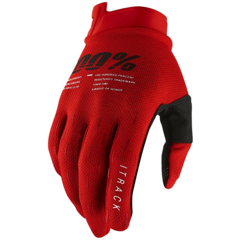 Gants cross 100% Itrack rouge- S