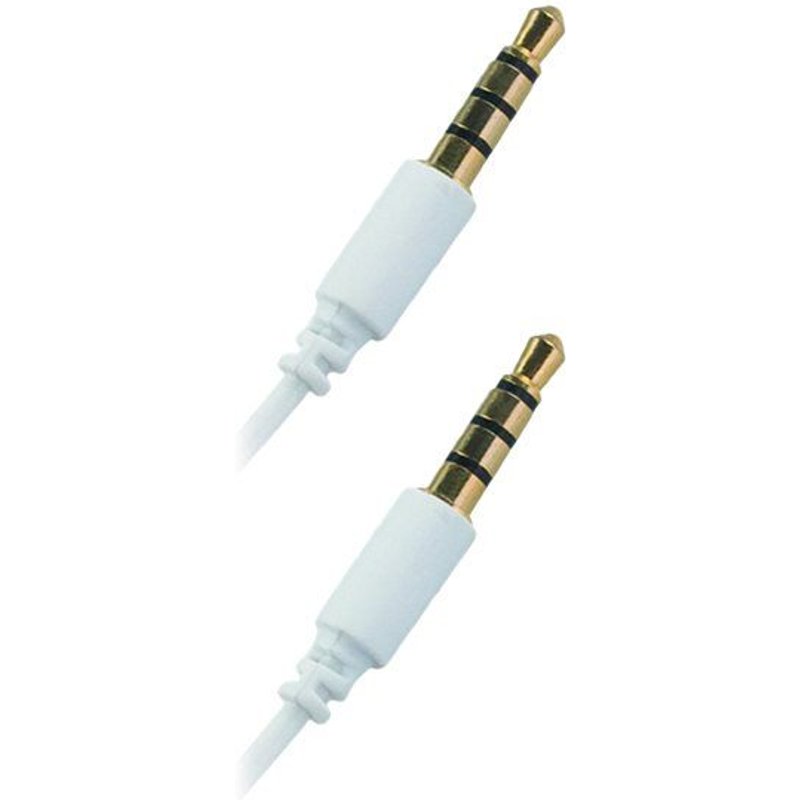 APM - Câble audio - mini-phone stereo 3.5 mm mâle pour mini-phone stereo 3.5 mm mâle - 3 m - blanc