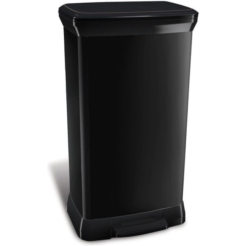 187178 - Poubelle Métal 50 L Rectangulaire Noir