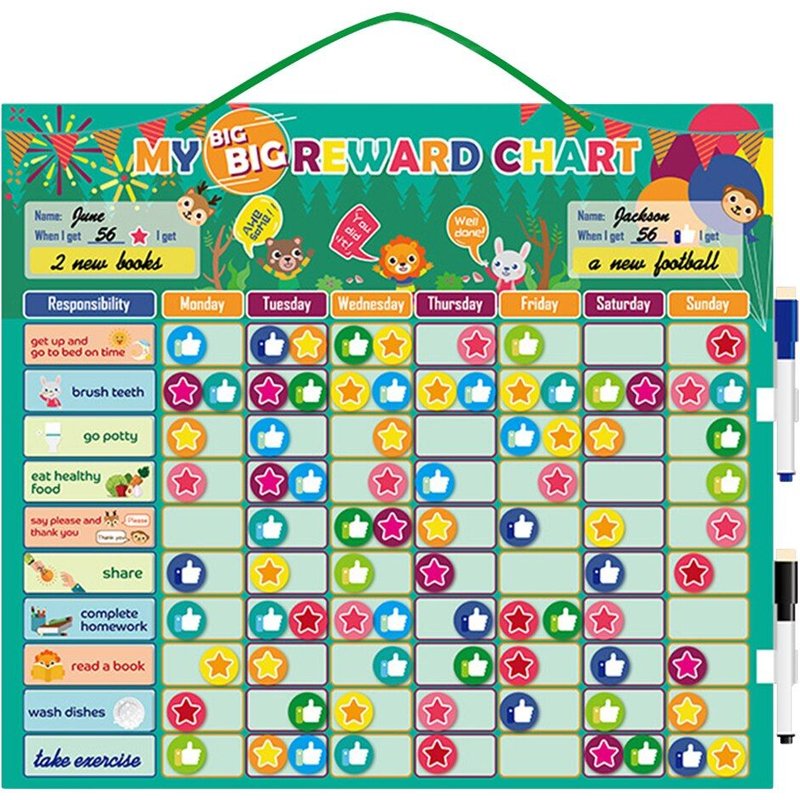Tableau Magnétique De Récompense En Bois, Calendrier Des Activités Et Des Responsables, Jouets Éducatifs Pour Enfants, Bonnes Habitudes, Cadeau