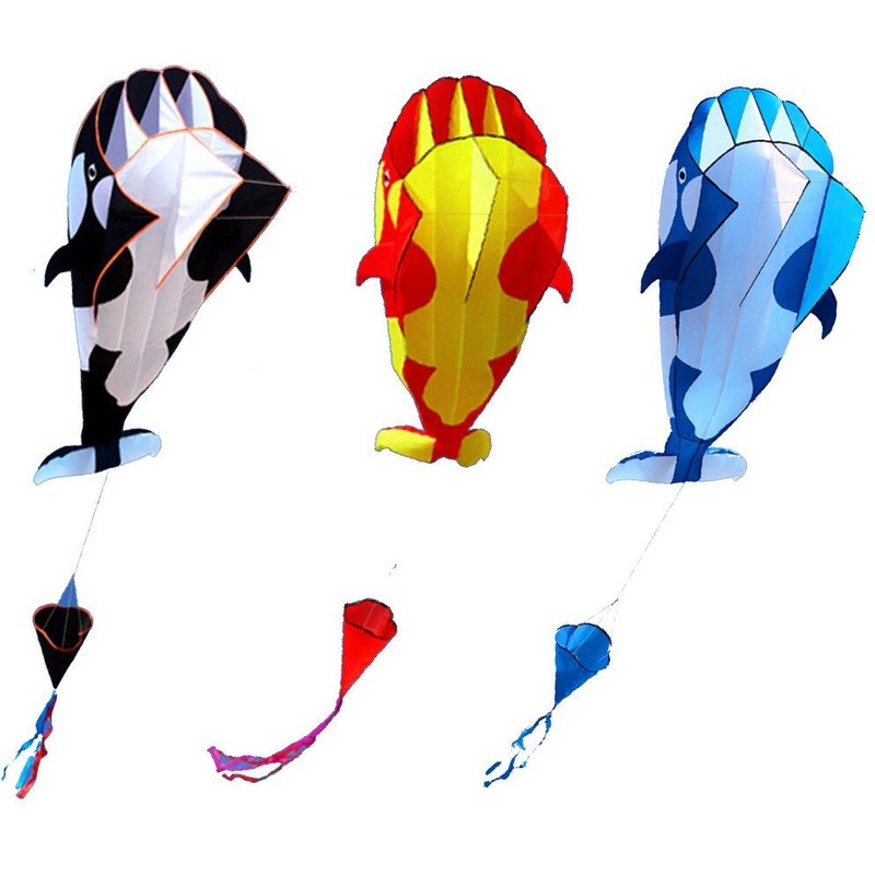 Cerf-Volant En Forme De Dauphin, Cerf-Volant De Baleine, Dessin Animé 3d, Cerf-Volant De Parc De Plage, Partage En Famille, Cadeaux Joyeux, Facile À Transporter Sans Assemblage